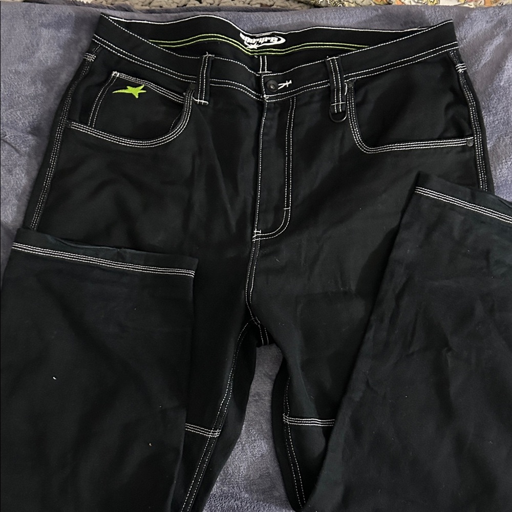 Empyre Black Jeans with White Stitching
